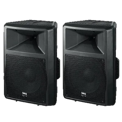 Wir haben 2x 150 Watt Aktivlautsprecher zum Verleihen.