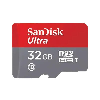Bei uns können Sie eine 32GB SDHC SanDisk Ultra MicroSD mieten.