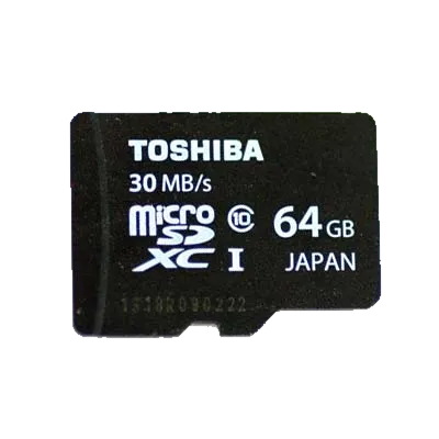 Bei uns können Sie die 64GB SDXC Toshiba MicroSD mieten.